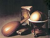 Book Paintings - Still Life with Globe, Lute, and Books by Gerrit Dou